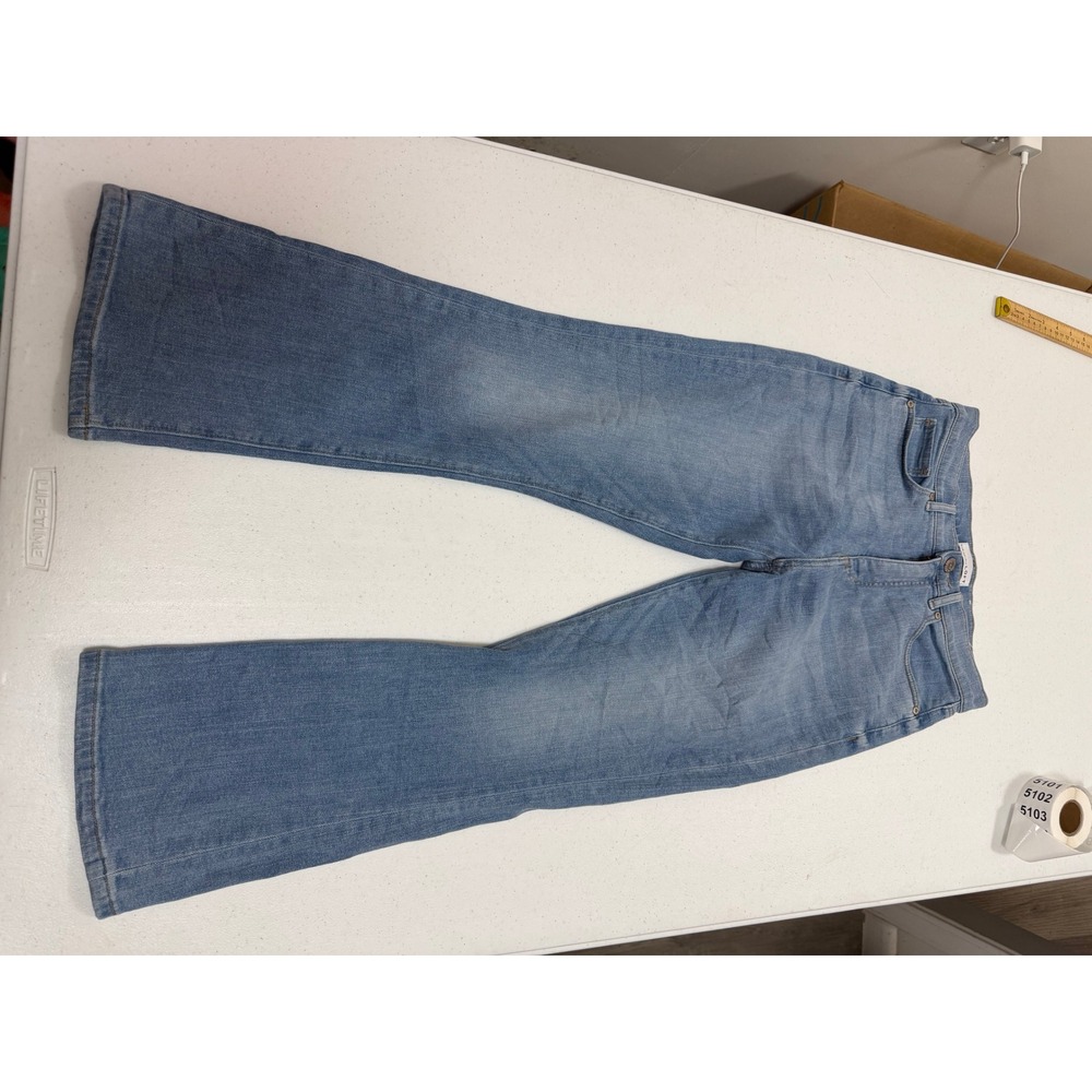 Loft High Waist Kick Crop Jeans Light Wash Blue‎ Denim Size 26/2 Cropped Flare